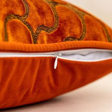 Yangest Luxury Orange Velvet Pillow Cover for Modern Decor