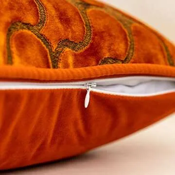 Yangest Luxury Orange Velvet Pillow Cover for Modern Decor