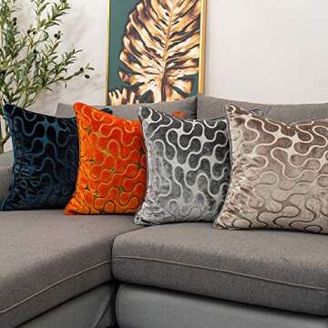 Yangest Luxury Orange Velvet Pillow Cover for Modern Decor