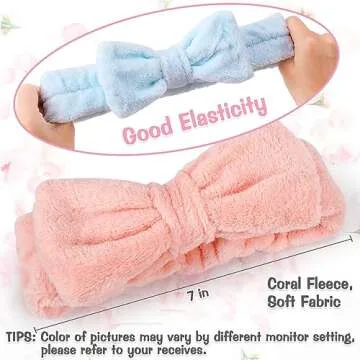 UMIKU 8 Pack Facial Headbands for Women - Soft Coral Fleece Cosmetic and Skincare Head Wraps for Makeup, Hair Care, Face Washing and Spa Gifts