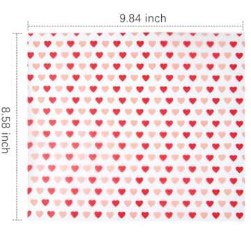 Ocmoiy 100 Sheets Valentine's Day Wax Paper 8.6" x 9.8" Sandwich Wrapping Paper, Colored Decorative ...