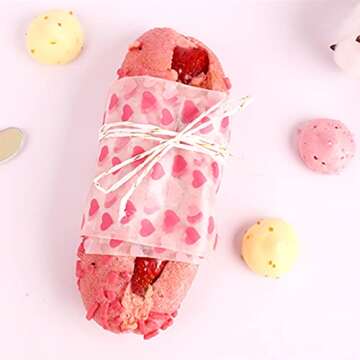 Ocmoiy 100 Sheets Valentine's Day Wax Paper 8.6" x 9.8" Sandwich Wrapping Paper, Colored Decorative Deli Parchment Food Basket Liners for Wrapping Holiday Treats, Candy, Cookies (Sweet Heart)