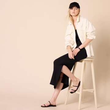 Amazon Essentials Women's Supersoft Terry Racerback Maxi Dress (Previously Daily Ritual), Black, Small