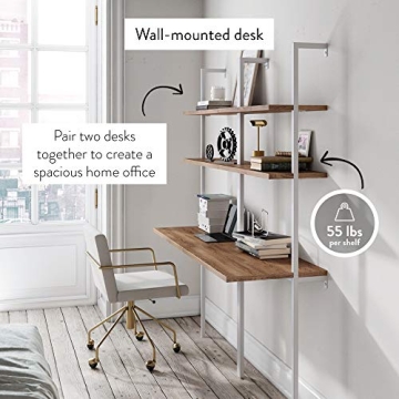 Nathan James Theo Ladder Desk Stylish Space-Saving Design