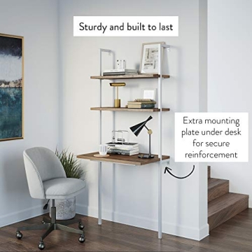 Nathan James Theo Ladder Desk Stylish Space-Saving Design