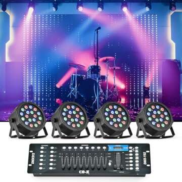 CO-Z LED Stage Lights DMX - 8 RGB Par Can Lights Package