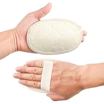 10-Pack Exfoliating Loofah Sponge Pads - Natural Luffa & Terry Cloth, Body Scrubbers for Shower & Bath Mooerca