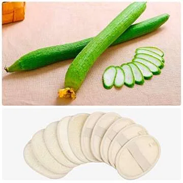 Natural Mooerca Loofah Sponge Pads - 10-Pack Body Scrubbers