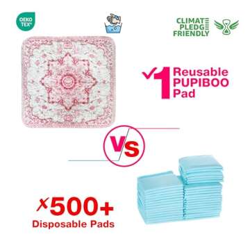 PUPIBOO Washable Pee Pads for Dogs - Super Absorbent Reusable Puppy Training Pads - 100% Waterproof, Leak-Proof & Non-Slip Whelping Pads for Pet Housebreaking