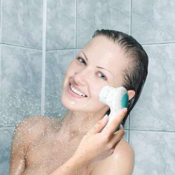 Rechargeable Facial Cleansing Spin Brush Set with 4 Exfoliation Brush Heads - Waterproof Face Spa System by CNAIER - Face Brushes for Cleansing and Exfoliating