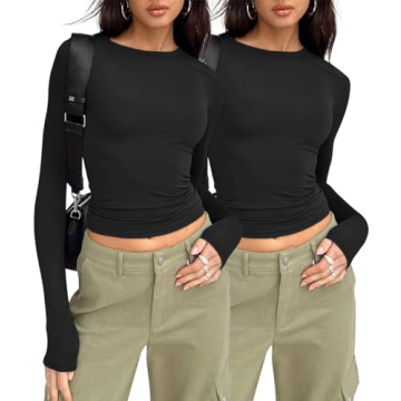 AUTOMET Women's Long Sleeve Shirt - Stylish Slim Fit Tops