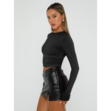 AUTOMET Women's Long Sleeve Shirt - Stylish Slim Fit Tops