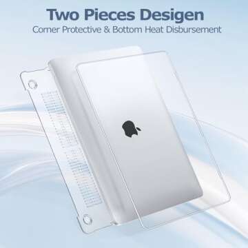 MOSISO Compatible with MacBook Pro 13 inch Case M2 2025, 2024, 2023-2016 A2338 M1 A2251 A2289 A2159 A1989 A1708 A1706, Plastic Hard Case&Keyboard Skin&Webcam Cover for MacBook Pro 13.3, Crystal Clear