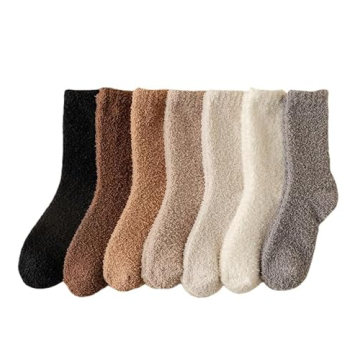 7 Pair Fuzzy Socks for Women Warm Stylish Winter Gift