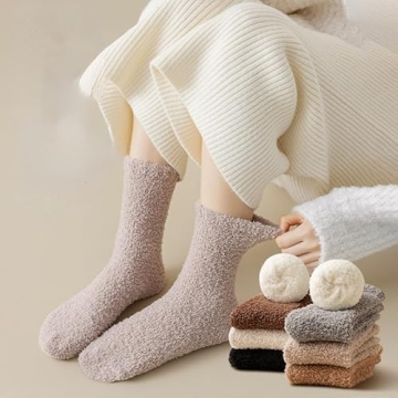 7 Pair Fuzzy Socks for Women Warm Stylish Winter Gift