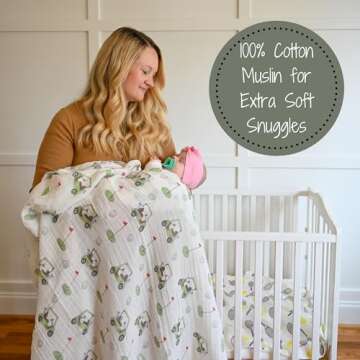 LollyBanks Soft Muslin Baby Swaddle Blanket for Gifting