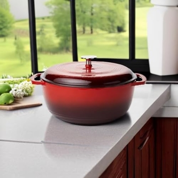 Amazon Basics Enameled Cast Iron Dutch Oven - 7.3-Quart