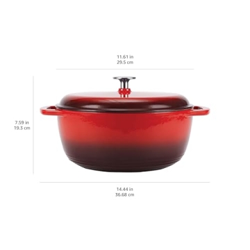 Amazon Basics Enameled Cast Iron Dutch Oven - 7.3-Quart