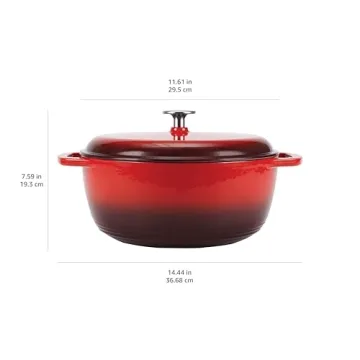 Amazon Basics Enameled Cast Iron Dutch Oven - 7.3-Quart