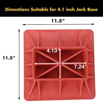 11.5" x 11.5" Off-Road Hi-Lift Jack Base and Stabilizer - Keep Jacks from Sinking with Heavy-Duty Pl...