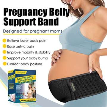 ChongErfei Maternity Belt Pregnancy Belly Band Back Support Abdominal Binder Back Brace - Relieve Ba...