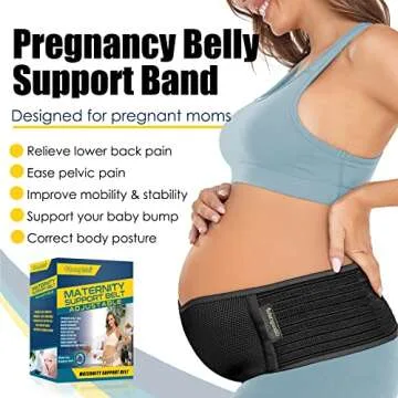 ChongErfei Maternity Belt Pregnancy Belly Band Back Support Abdominal Binder Back Brace - Relieve Ba...