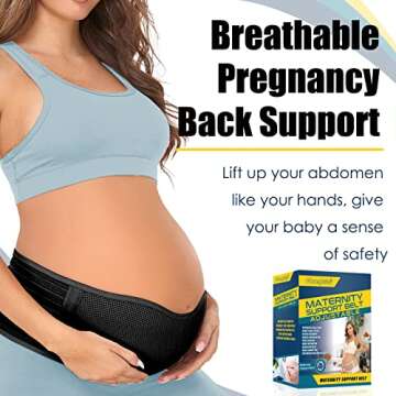 ChongErfei Maternity Belt Pregnancy Belly Band Back Support Abdominal Binder Back Brace - Relieve Back, Pelvic, Hip Pain (Z-Black, One Size)