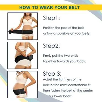 ChongErfei Maternity Belt Pregnancy Belly Band Back Support Abdominal Binder Back Brace - Relieve Back, Pelvic, Hip Pain (Z-Black, One Size)