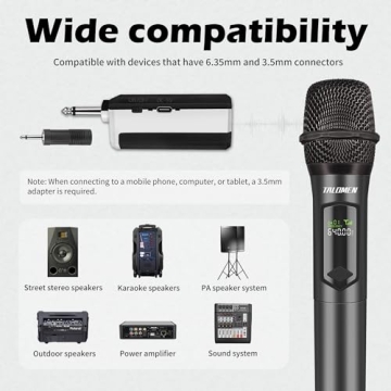 Talomen Wireless Microphone System for Karaoke & Events