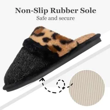 Cute Comfy Leopard Memory Foam House Slippers for Women