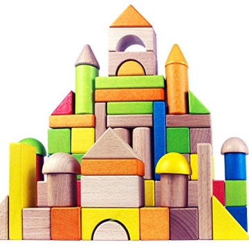 Migargle Wooden Building Blocks Set for Kids - Colorful Educational Toy for Creative Play