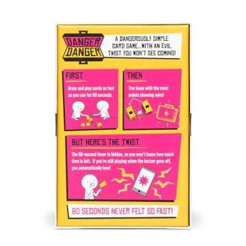 Danger Danger by Exploding Kittens - 2-8 Players - Ages 7+ - 10 Minutes to Play - Fast Paces Strategic Card Game - Party Game, Ideal for Party, Family Night, Kid and Adult