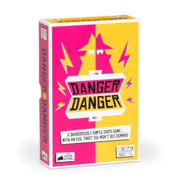 Danger Danger by Exploding Kittens - 2-8 Players - Ages 7+ - 10 Minutes to Play - Fast Paces Strategic Card Game - Party Game, Ideal for Party, Family Night, Kid and Adult
