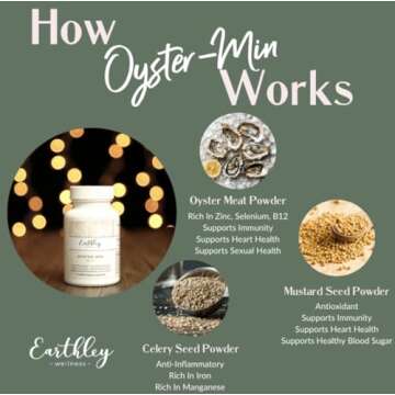Earthley Wellness Oyster-Min: Natural Mineral Capsules with Zinc, B12 & Iodine