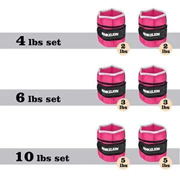 Henkelion 1 Pair 10 Lbs Adjustable Ankle Weights For Women Men Kids, Strength Training Wrist Weights...