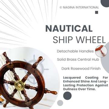 Nagina International Nautical Ship Wheel - Handcrafted Decor