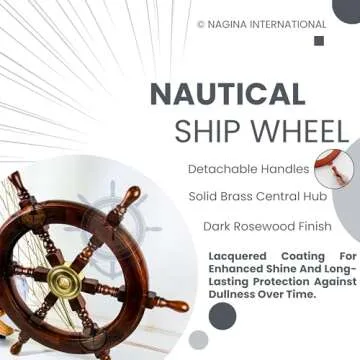 Nagina International Nautical Ship Wheel - Handcrafted Decor