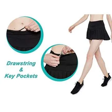 HonourSex Women's Pleated Tennis Skirt with Pockets