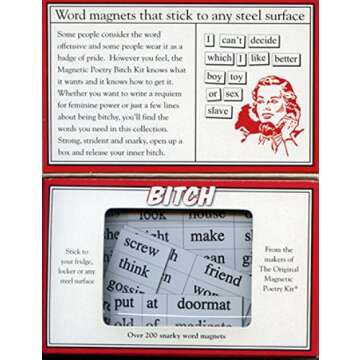 Magnetic Poetry - Bitch Kit - Words for Refrigerator - Write Poems and Letters on the Fridge - Made ...