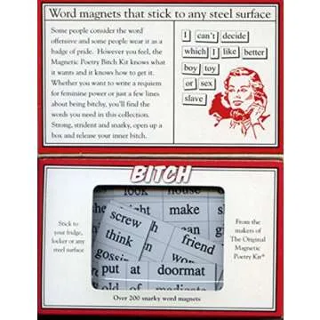 Magnetic Poetry - Bitch Kit - Words for Refrigerator - Write Poems and Letters on the Fridge - Made ...