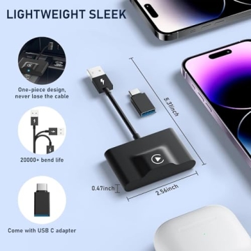 Teeran Wireless CarPlay Adapter - Easy Setup, Universal Fit