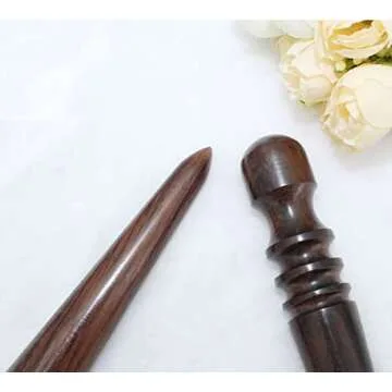 BESTCYC Solid Wood Leathercraft Slicker Round Burnisher Wood Edge Slicker for Burnishing Leather Projects Working