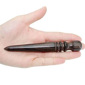 BESTCYC Solid Wood Leathercraft Slicker Round Burnisher Wood Edge Slicker for Burnishing Leather Projects Working