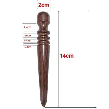 BESTCYC Solid Wood Leathercraft Slicker Round Burnisher Wood Edge Slicker for Burnishing Leather Projects Working