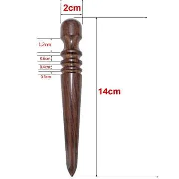 BESTCYC Solid Wood Leathercraft Slicker Round Burnisher Wood Edge Slicker for Burnishing Leather Projects Working