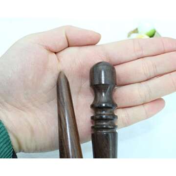 BESTCYC Solid Wood Leathercraft Slicker Round Burnisher Wood Edge Slicker for Burnishing Leather Projects Working