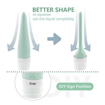 Pro Kit Leak-proof 3oz Silicone Travel Size Bottles Set Airport TSA Approved Toiletries Toiletry Con...