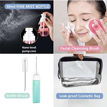 Pro Kit Leak-proof Travel Bottles Set for TSA Approved Toiletries