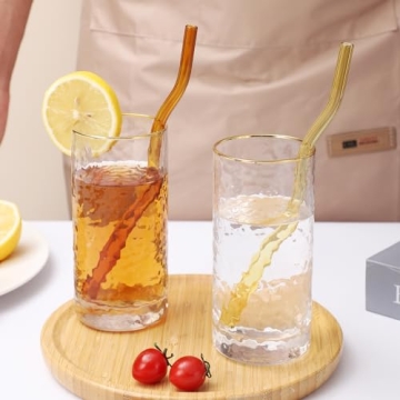 Cute Reusable Glass Straws in Vibrant Colors for All Drinks