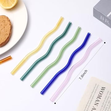 Cute Reusable Glass Straws in Vibrant Colors for All Drinks